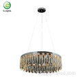 Luxuoso lustre led redondo de cristal K9 de 3000k